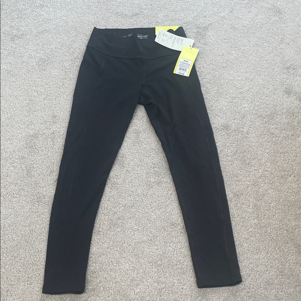 Girls All in Motion Black Athletic Leggings Size Medium (8) NEW